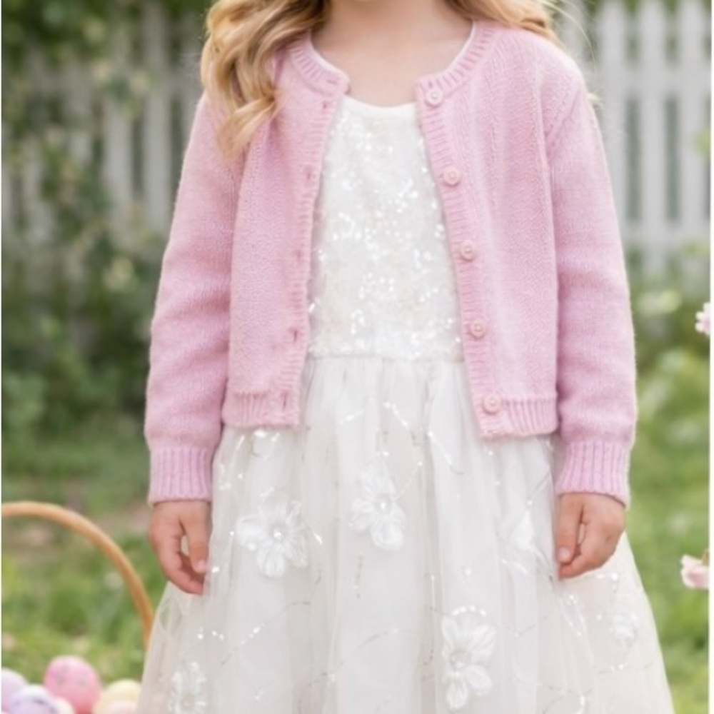 Zhenzi White Sparkly Floral Dress